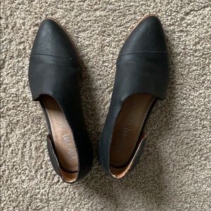 Black cut out shoes